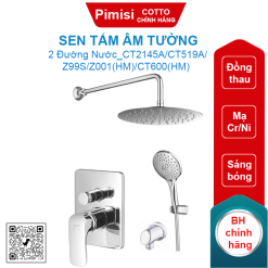 Sen tắm Cotto CT2145A/CT519A/Z99S/Z001(HM)/CT600(HM) âm tường 2 đường nước