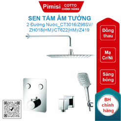 Sen tắm Cotto CT3016/Z98SV/ZH018(HM)/CT622(HM)/Z419 âm tường 2 đường nước