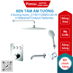 Sen tắm Cotto CT3017/Z99SV/Z419/CT609/ZH017(HM)/CT600(HM) âm tường 3 đường nước