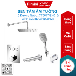 Sen tắm Cotto CT3017/ZH018/CT617/Z98S/CT600(HM) âm tường 3 đường nước