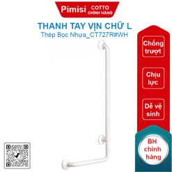 Thanh tay vịn Cotto CT727R#WH thép bọc nhựa chữ L 400x900mm