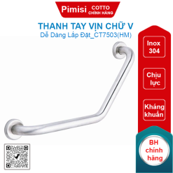 Thanh tay vịn Cotto CT7503(HM) Inox 304 chữ V 300mm