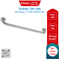 Thanh tay vịn Cotto CT750L35#SA(HM) Inox 304 350mm