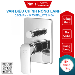 Van điều chỉnh nóng lạnh Cotto CT2145A âm tường