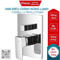 Van điều chỉnh nóng lạnh Cotto CT2194A âm tường