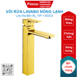 Vòi rửa lavabo American Standard WF-1302CS Acacia Evolution nóng lạnh thân cao màu vàng