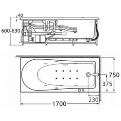 Alternative view of Bồn tắm xây American Standard 70092-WT (70092-WT) Tonic 1.7M
