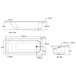 Alternative view of Bồn tắm xây American Standard 70270P-WT (70270PWT) Active 1.7M