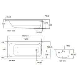 Alternative view of Bồn tắm xây American Standard 70280-WT (70280WT) New Codie 1.5M