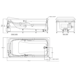 Alternative view of Bồn tắm xây American Standard 7220100-WT (7220100WT) Tonca 1.7M massage