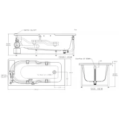 Alternative view of Bồn tắm xây American Standard 7240100-WT (7240100WT) massage 1.5M