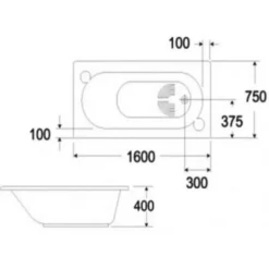 Alternative view of Bồn tắm xây American Standard 8160-WT (8160WT) Saturn 1.6M