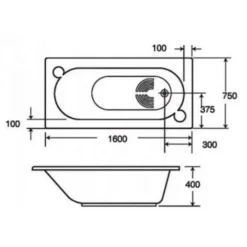 Alternative view of Bồn tắm xây American Standard 8161-WT (8161WT) Saturn 1.6M