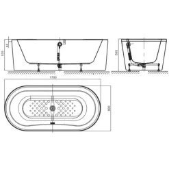 Alternative view of Bồn tắm American Standard BTAS6704 Acacia đặt sàn 1.7m