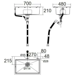 Alternative view of Chậu rửa chén bát American Standard FFASX121 101368MS00 một hộc Inox 304