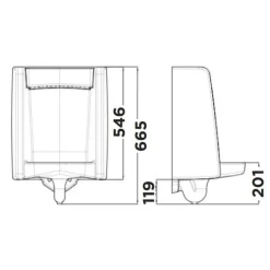 Alternative view of Bồn tiểu nam American Standard WP-6591B (WP6591B) treo tường cấp âm