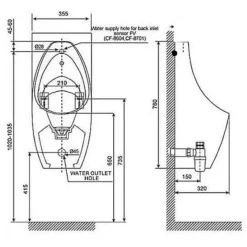 Alternative view of Bồn tiểu nam American Standard WP-6737B (WP6737B) treo tường cấp âm