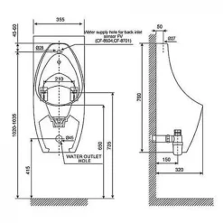 Alternative view of Bồn tiểu nam American Standard WP-6737T (WP6737T) treo tường cấp trên
