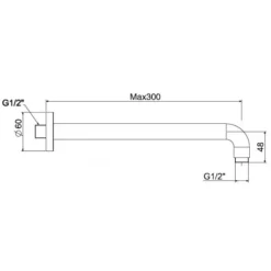 Alternative view of Thanh nối bát sen American Standard FFAS9909CS gắn tường màu vàng