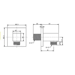 Alternative view of Co nối American Standard FFAS9142WS EasySET vuông màu vàng hồng
