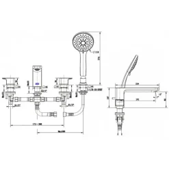 Alternative view of Vòi xả bồn tắm American Standard WF-1300MB (WF1300MB) nóng lạnh màu đen