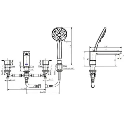 Alternative view of Vòi xả bồn tắm American Standard WF-1300WS (WF1300WS) nóng lạnh màu vàng hồng
