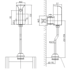 Alternative view of Van cảm ứng bồn tiểu American Standard WF-8834 ( WF8834) âm tường Pin