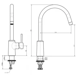 Alternative view of Vòi rửa chén American Standard 1009080000 nóng lạnh