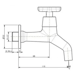 Alternative view of Vòi American Standard WF-T702 lạnh gắn tường Winston
