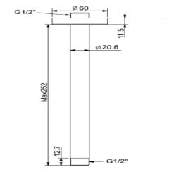 Alternative view of Thanh nối đầu sen American Standard FFAS9908BHG màu xám